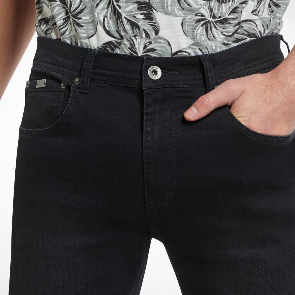Jeans Lavado Tiro Medio Regular Hombre Az Black image number 4.0