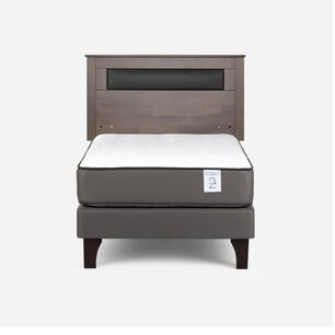 Cama Europea Rosen New Style 2 Plus / 1 Plaza / Base Normal + Respaldo