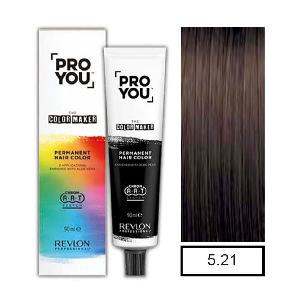 Pro You Color Maker Tintura Permanente Castaño Claro Perlado Iridiscente 5.21 90ml+oxidante image number 0.0