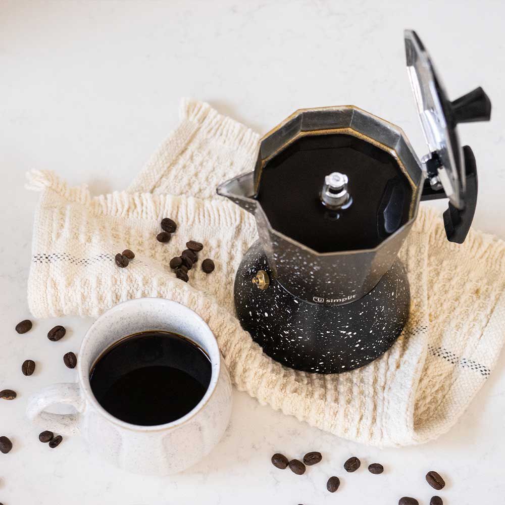 Cafetera Italiana Negra Granito 4 Tazas Simplit image number 9.0