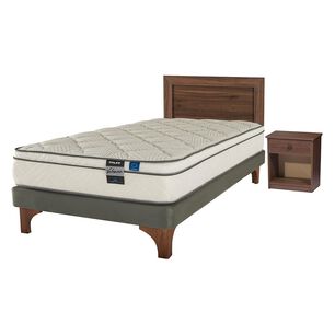 Cama Europea Flex Valencia / 1.5 Plazas / Base Normal + Set De Maderas