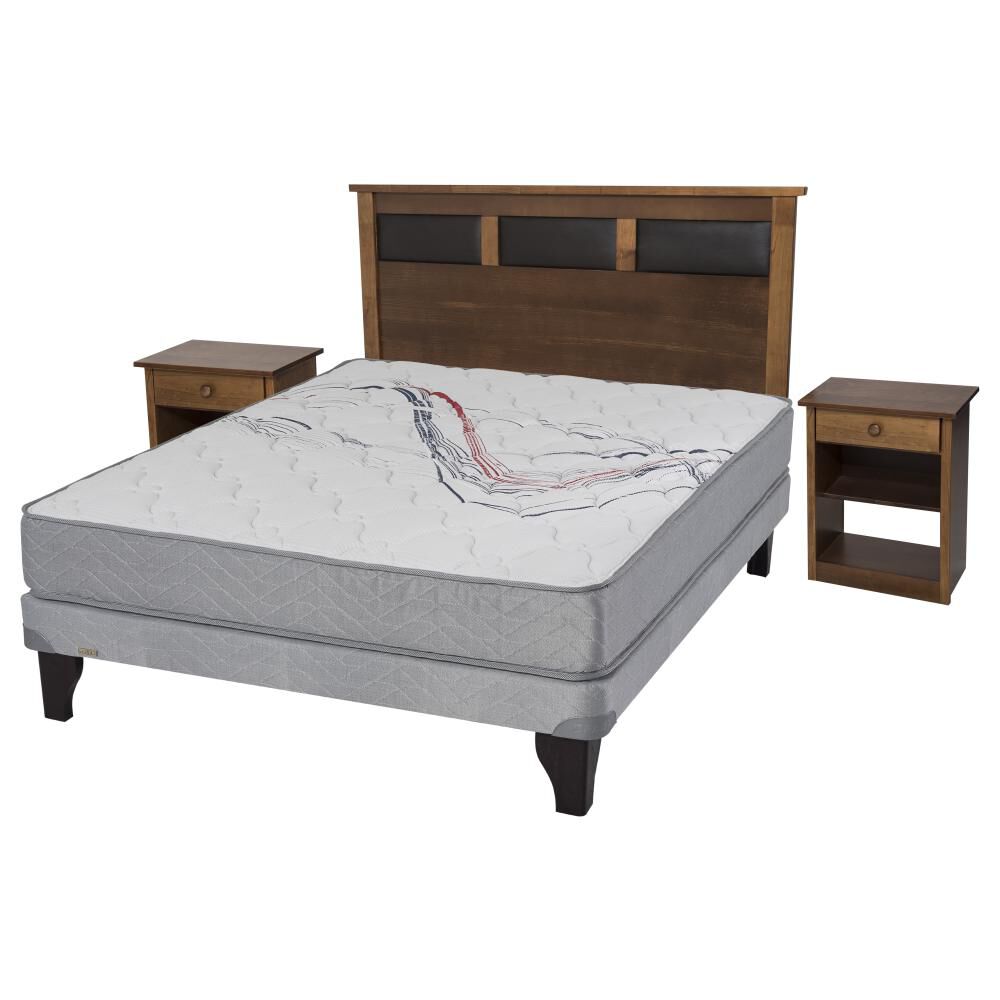 Cama Europea Flex Therapedic Más / 2 Plazas / Base Normal  + Set De Maderas image number 0.0