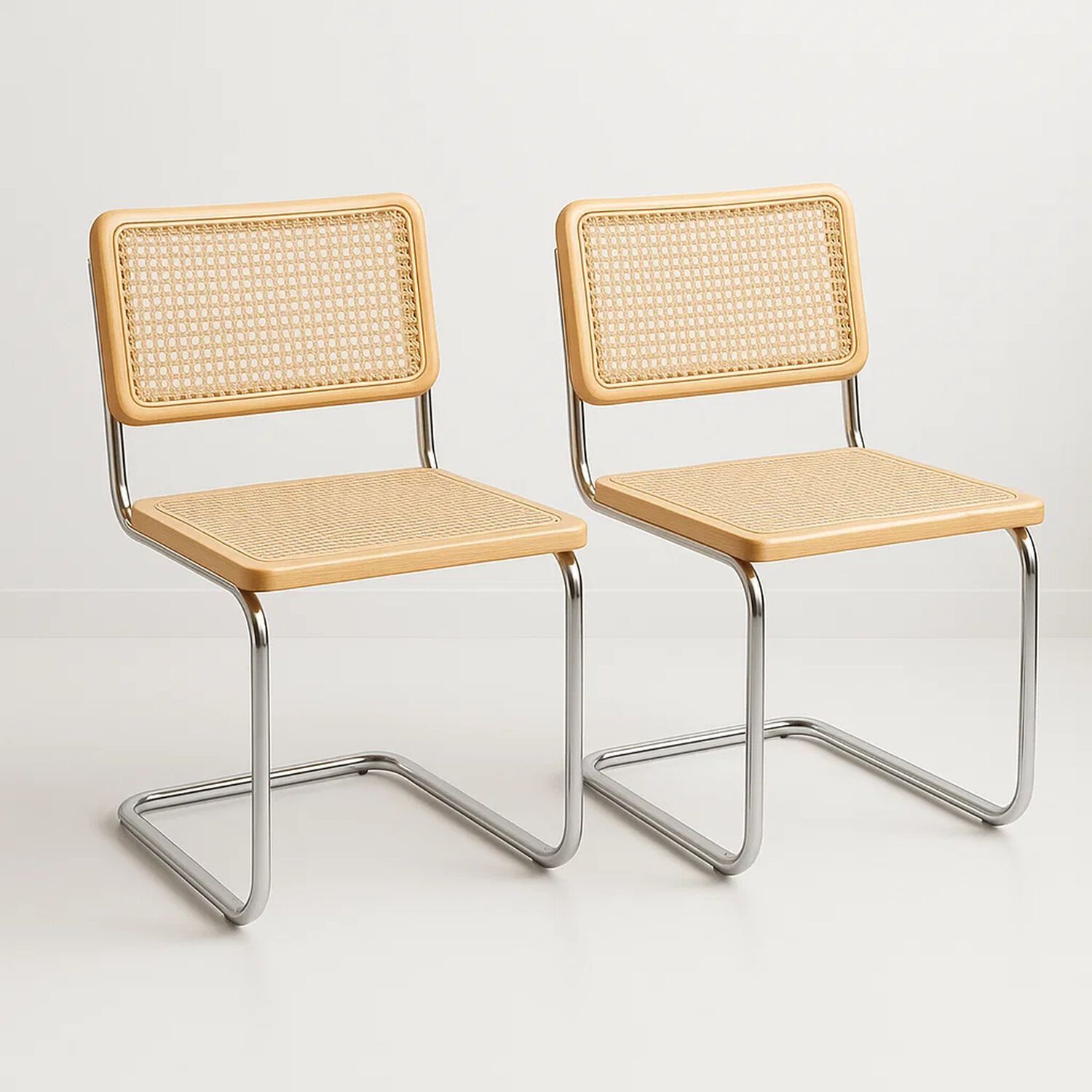 Pack De 2 Sillas Breuer Madera Y Rattan - Madera image number 0.0