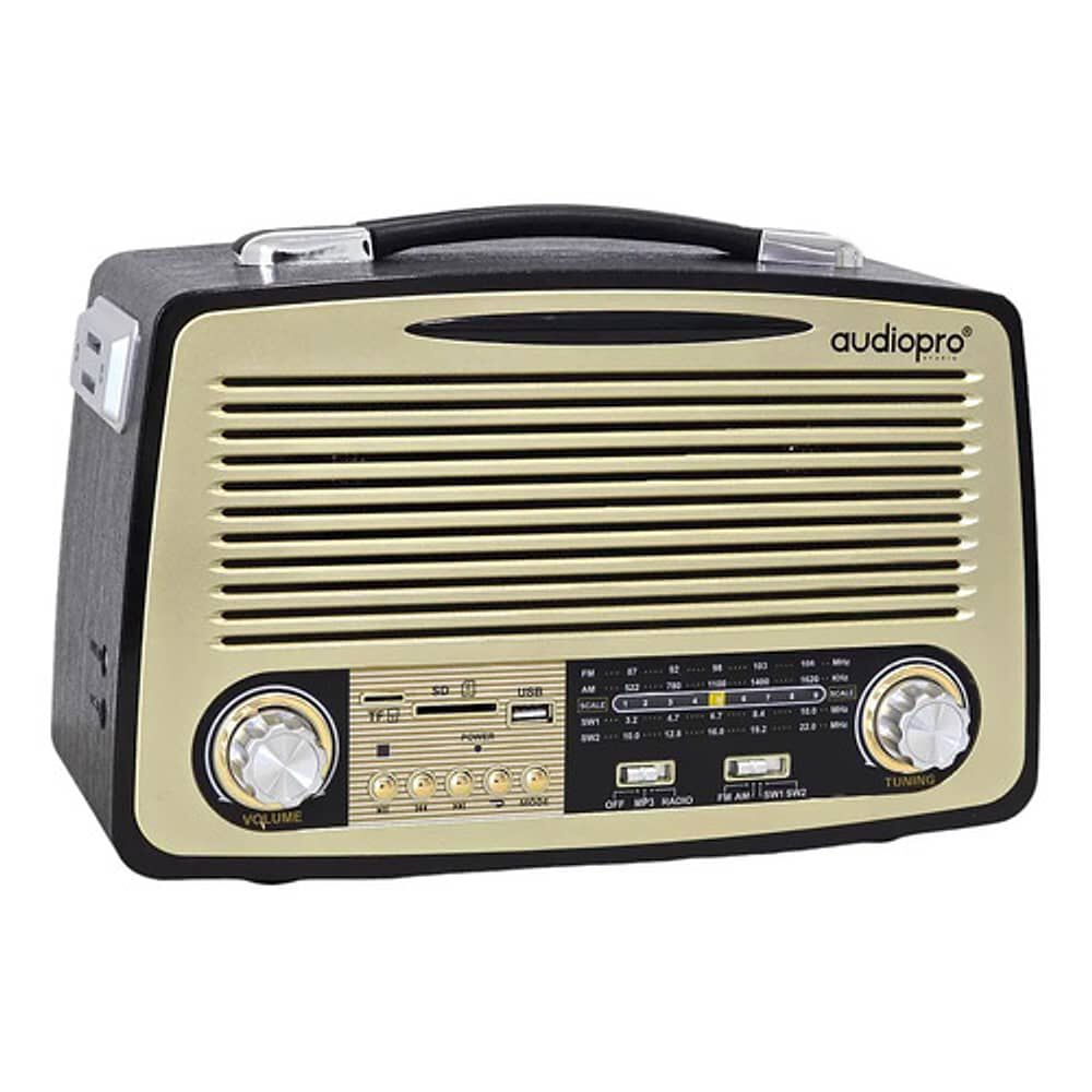 Radio Retro Port&aacute;til Bluetooth Audiopro Bt 5.0 10w Rms Usb Tf Radio Am/fm Bat Recargable Ap02051 image number 0.0