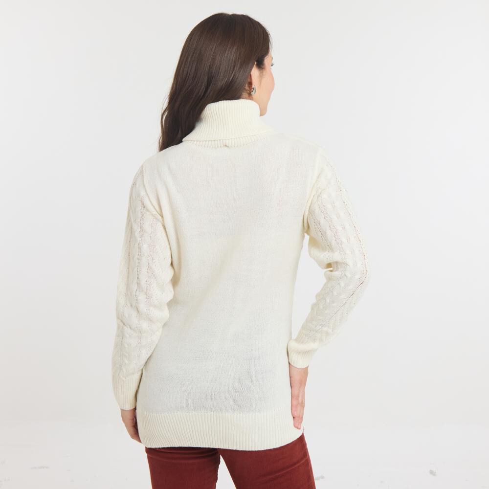 Sweater Trenzado Manga Larga Cuello Alto Mujer Geeps image number 3.0