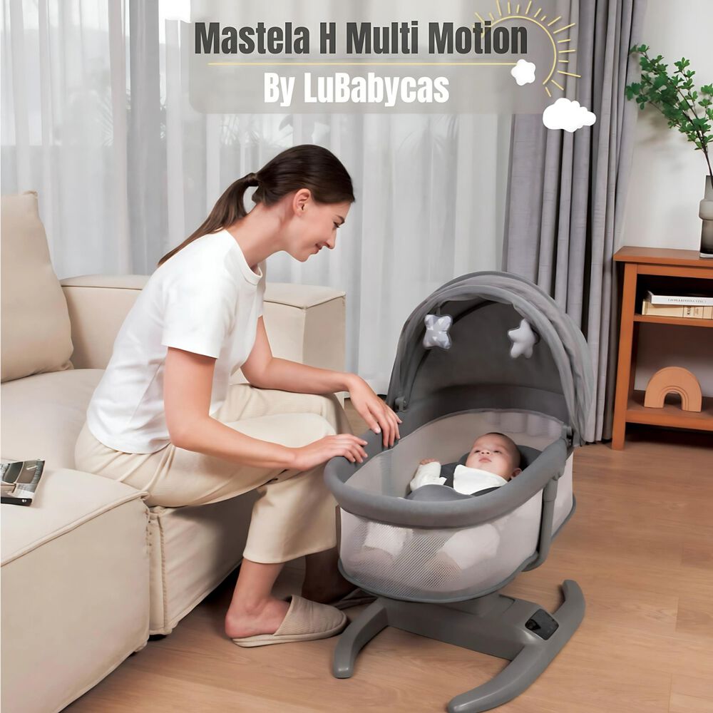 Cuna Mecedora Eléctrica 2 En 1 Mastela Gris Lubabycas image number 6.0