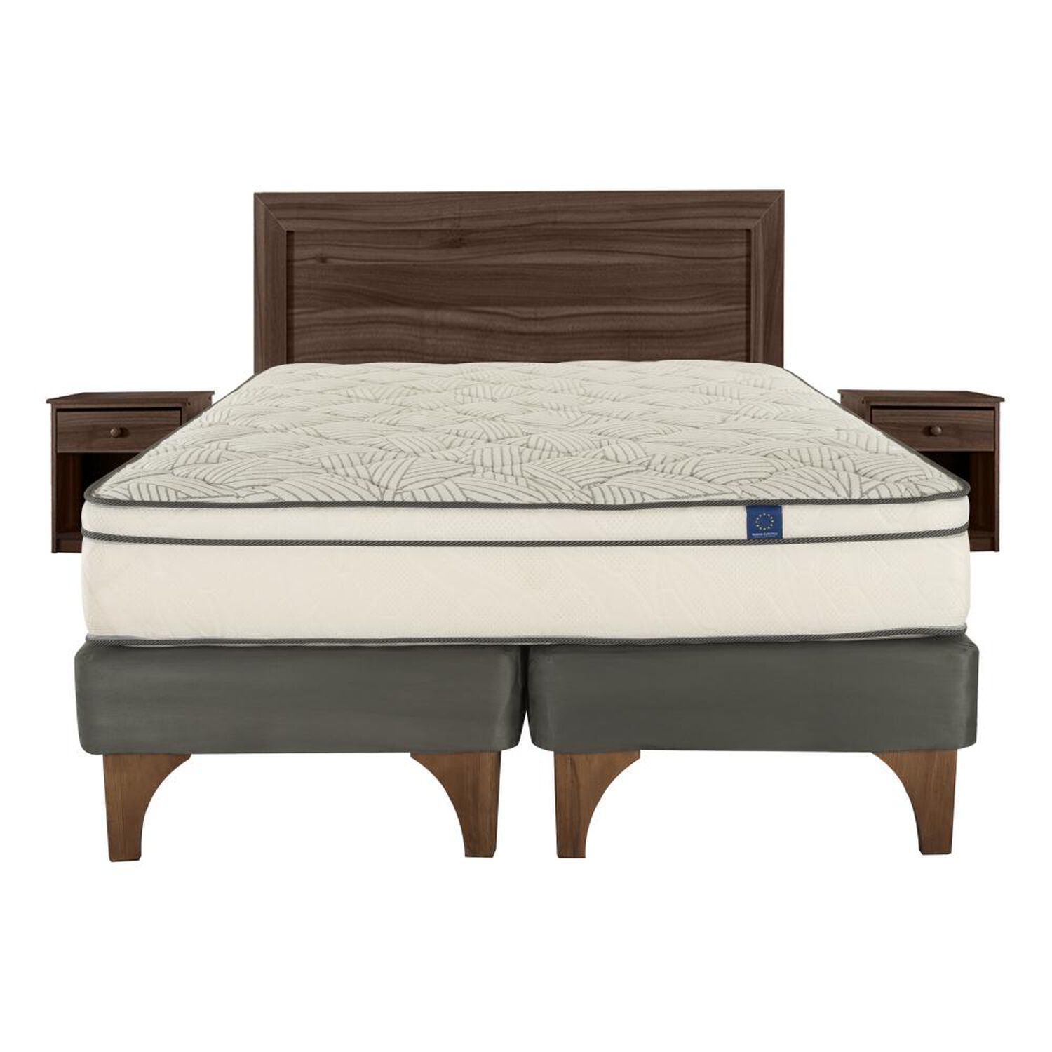 Cama Europea Flex Valencia / 2 Plazas / Base Divida + Set De Maderas image number 0.0