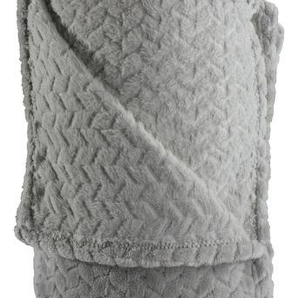 Frazada Andes Jacquard Flannel Gris 1.5 Plaza image number 0.0