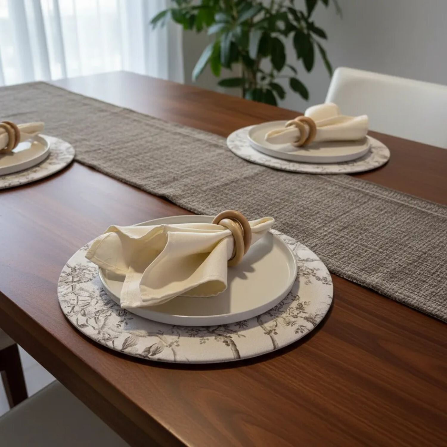Set De 6 Individuales Redondos Repelentes Con Base image number 0.0