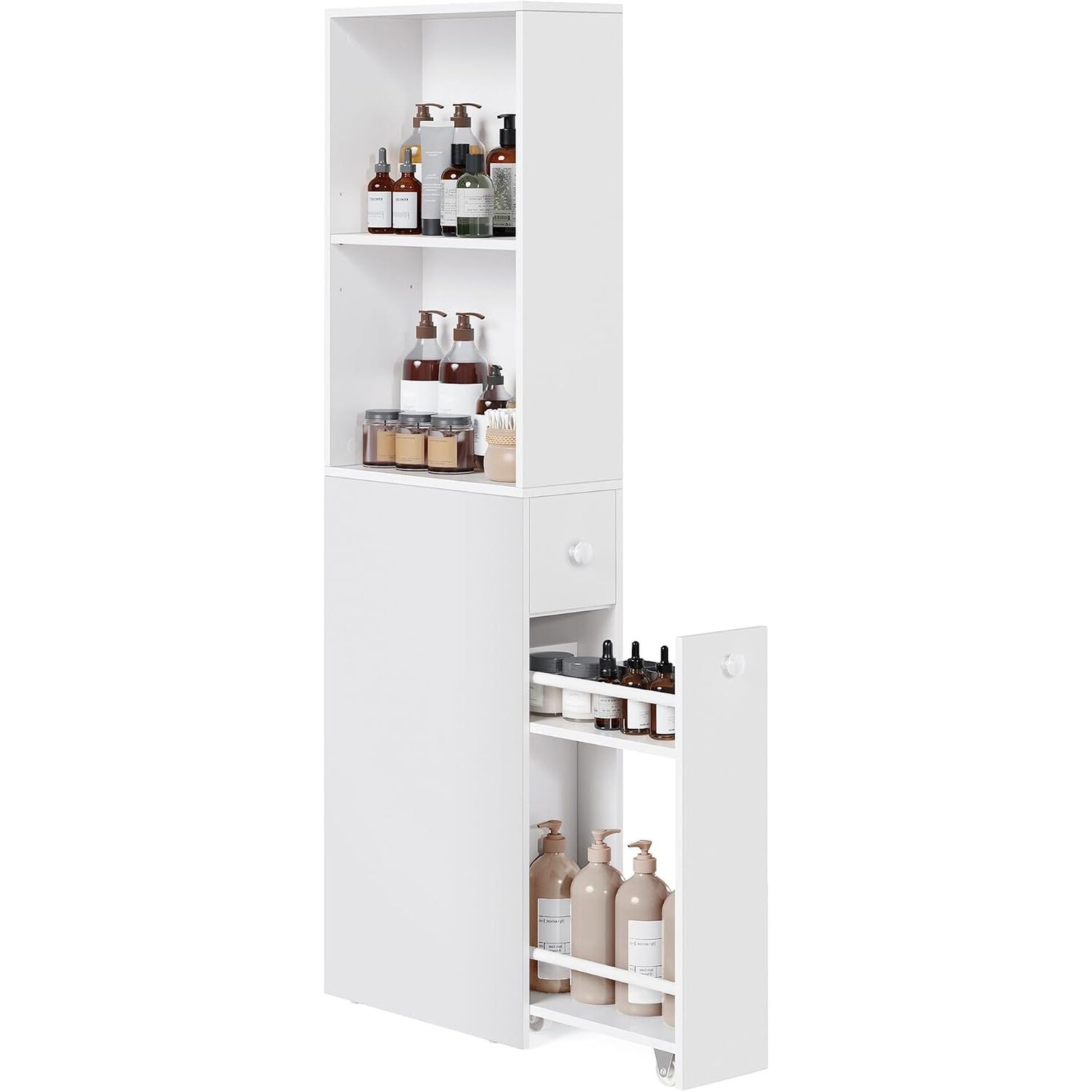 Gabinete Organizador Slim Ba&ntilde;o Cocina Con Caj&oacute;n Y Ruedas image number 0.0