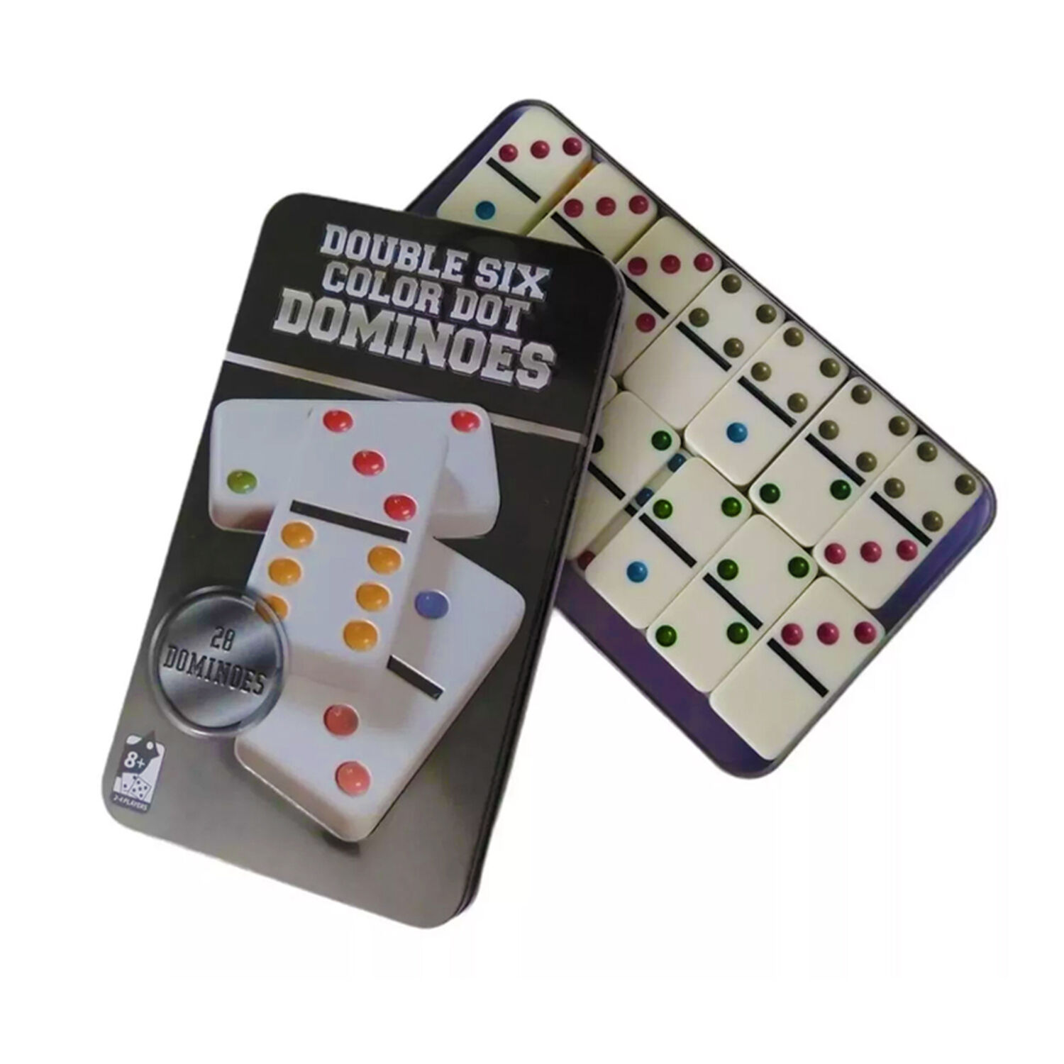 Juego Domino De 28 Pieza Color Juego De Mesa Doble Seis+caja image number 0.0