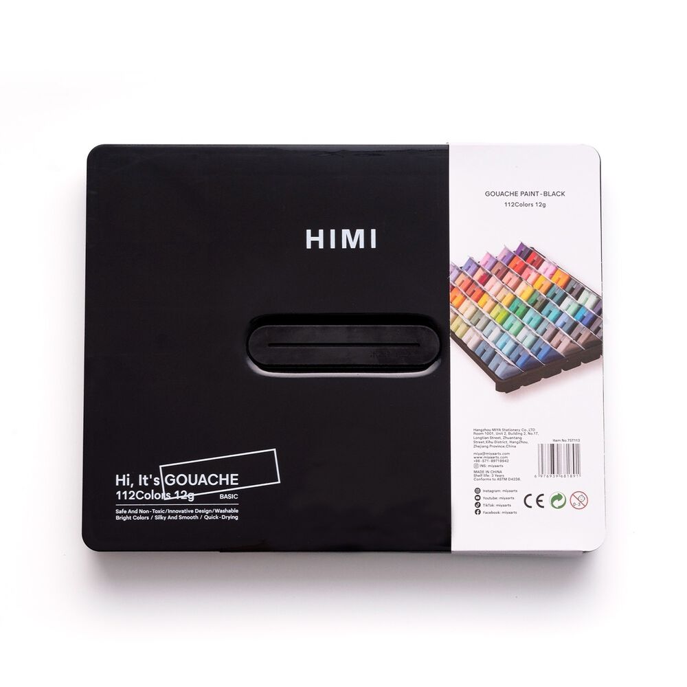 Himi Set Gouache 112 Colores Twin Cup 12g Estuche Negro image number 0.0