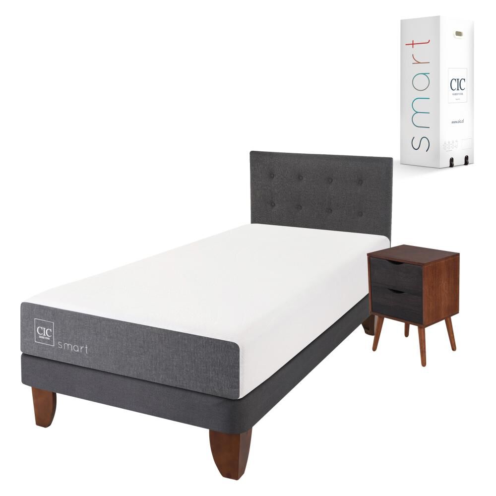 Cama Europea Cic Smart / 1.5 Plazas / Base Normal + Set De Maderas image number 1.0