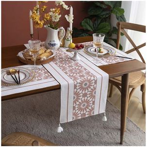 Camino De Mesa + Individuales Set De 7 Piezas 35x180cm Mod04