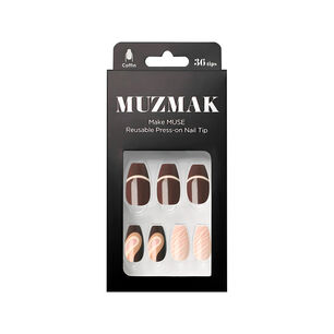 Muzmak - U&ntilde;as Press On Cafe Mocha Coffin 36 U.