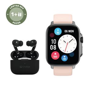 Pack Smartwatch Connect S03 Pink + Audífono Rm7 Black Lhotse