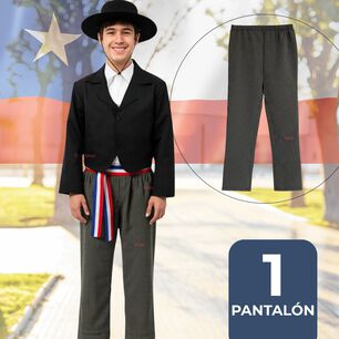 Pantal&oacute;n Huaso Juvenil Gris Con Rayas Fiestas Patrias