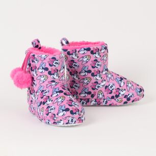Pantufla Bota Ni&ntilde;a Minnie Rosado