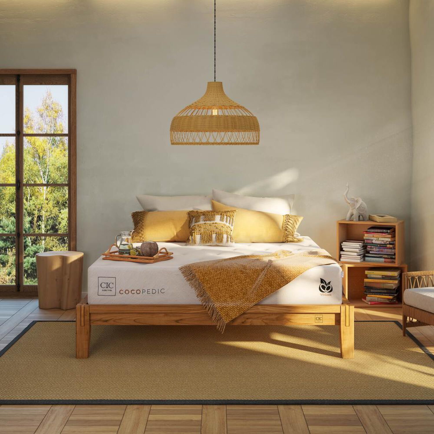 Cama Europea Cic Cocopedic / King / Base Dividida + Set De Maderas image number 7.0