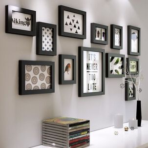 Marcos Foto Decorativos Pared 12 Piezas Estilo Moderno Negro