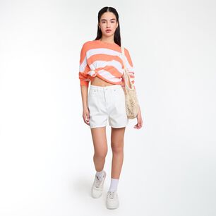Sweater Listado Manga Larga Cuello Redondo Mujer Freedom