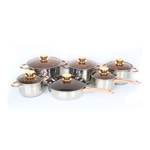 Juego De Ollas Con Tapa De Vidrio Para Cocina 12 Piezas