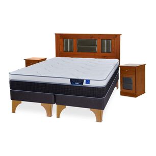 Cama Europea Flex Nexus / 2 Plazas / Base Dividida + Set De Maderas