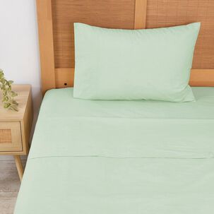 Sabana 144 Hilos Lisas 1.5 Plazas Verde