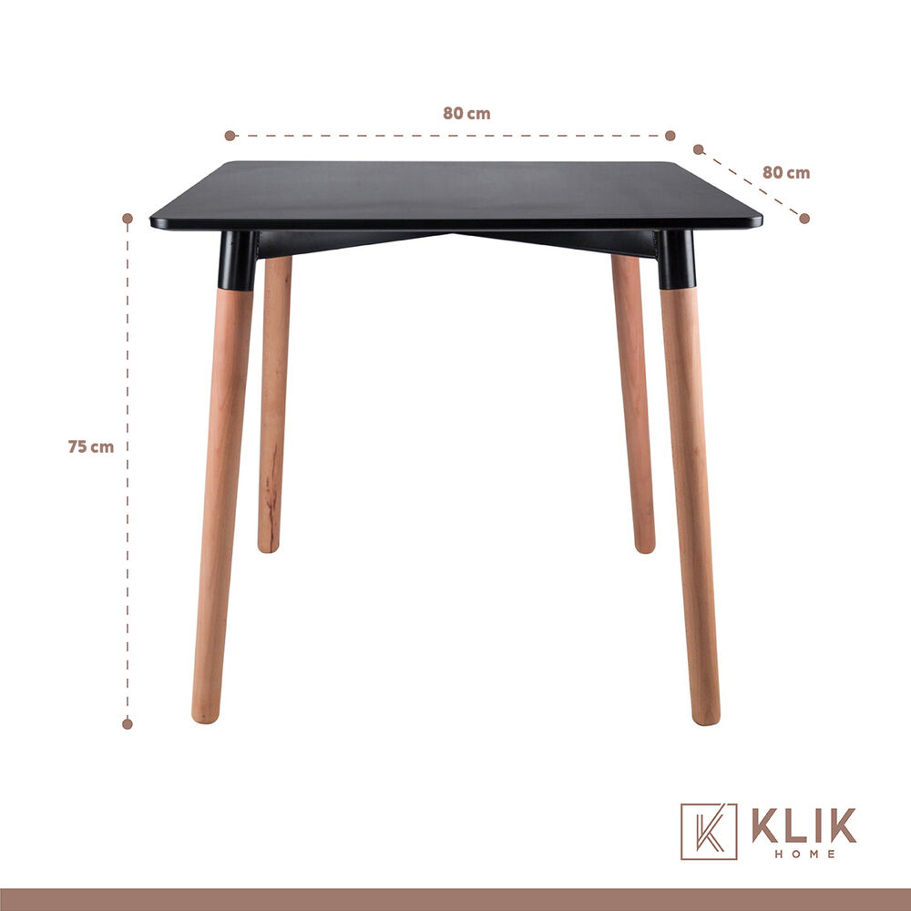 Comedor Mesa Eames Cuadrada Negra + 4 Sillas Eames Negras image number 4.0