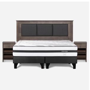 Cama Europea Rosen Driven / King / Base Dividida + Set De Maderas