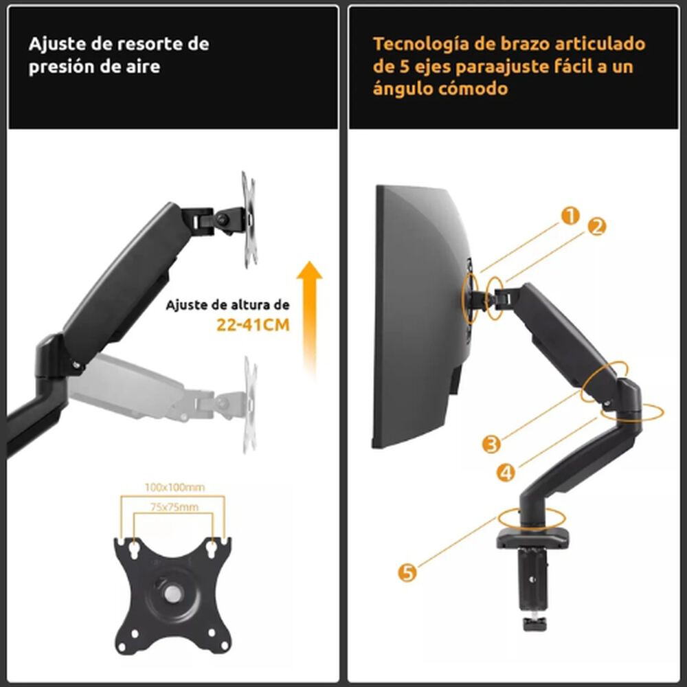 Brazo Extensible Soporte Monitor Universal De Computadora image number 3.0