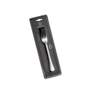 Set 6 Tenedores Krons Mesa Perlados Newcastle Blister Plateado