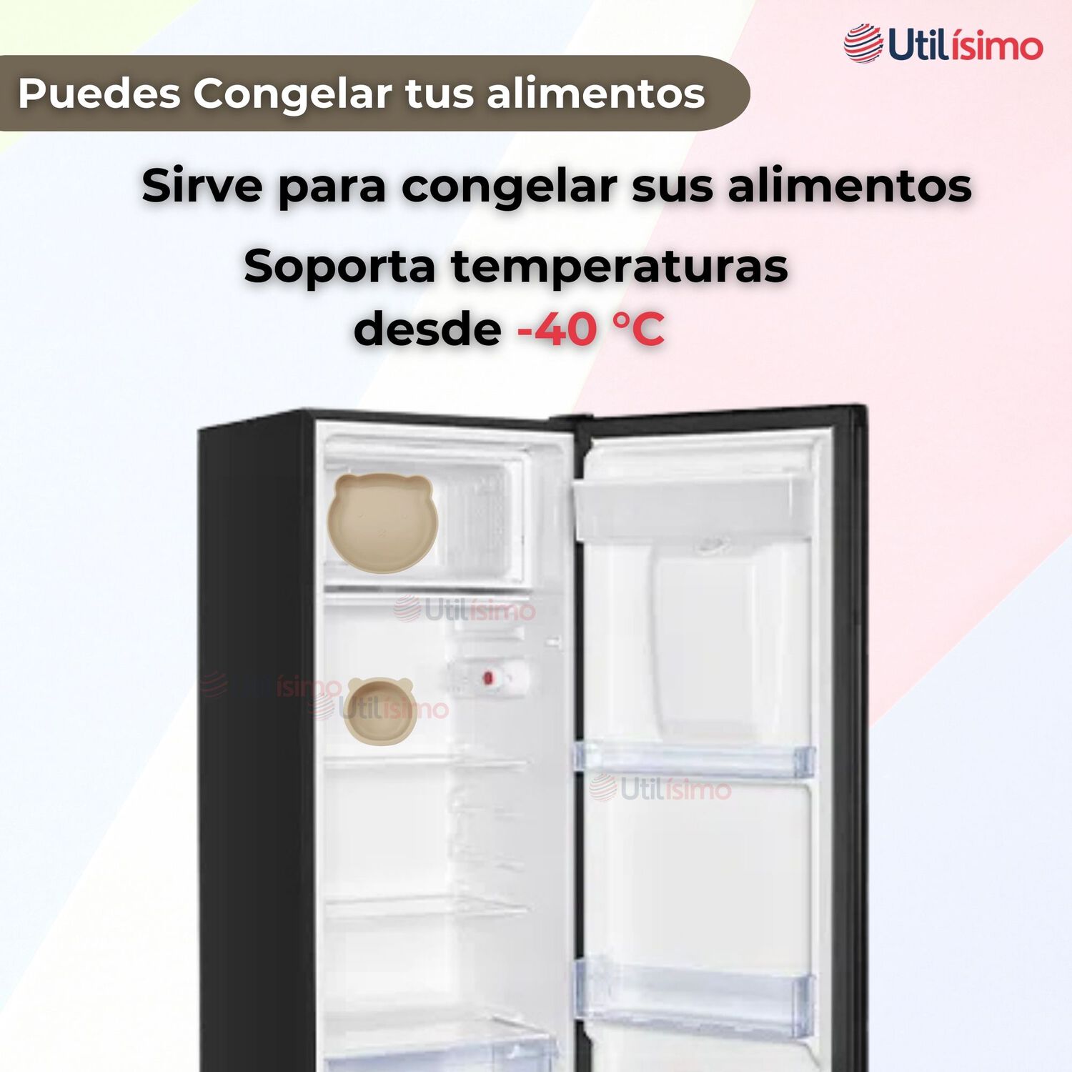 Set De Alimentaci&oacute;n Beb&eacute; Silicona 5 Piezas De Osito Libre Bpa Color Beige image number 8.0