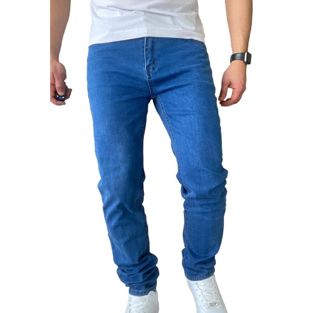 Jeans Hombre Elasticados Slim Fit Azul Medio image number 5.0