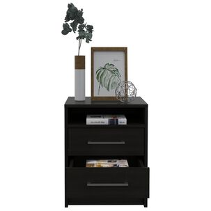 Velador 2 Cajones Fm-019n - Negro