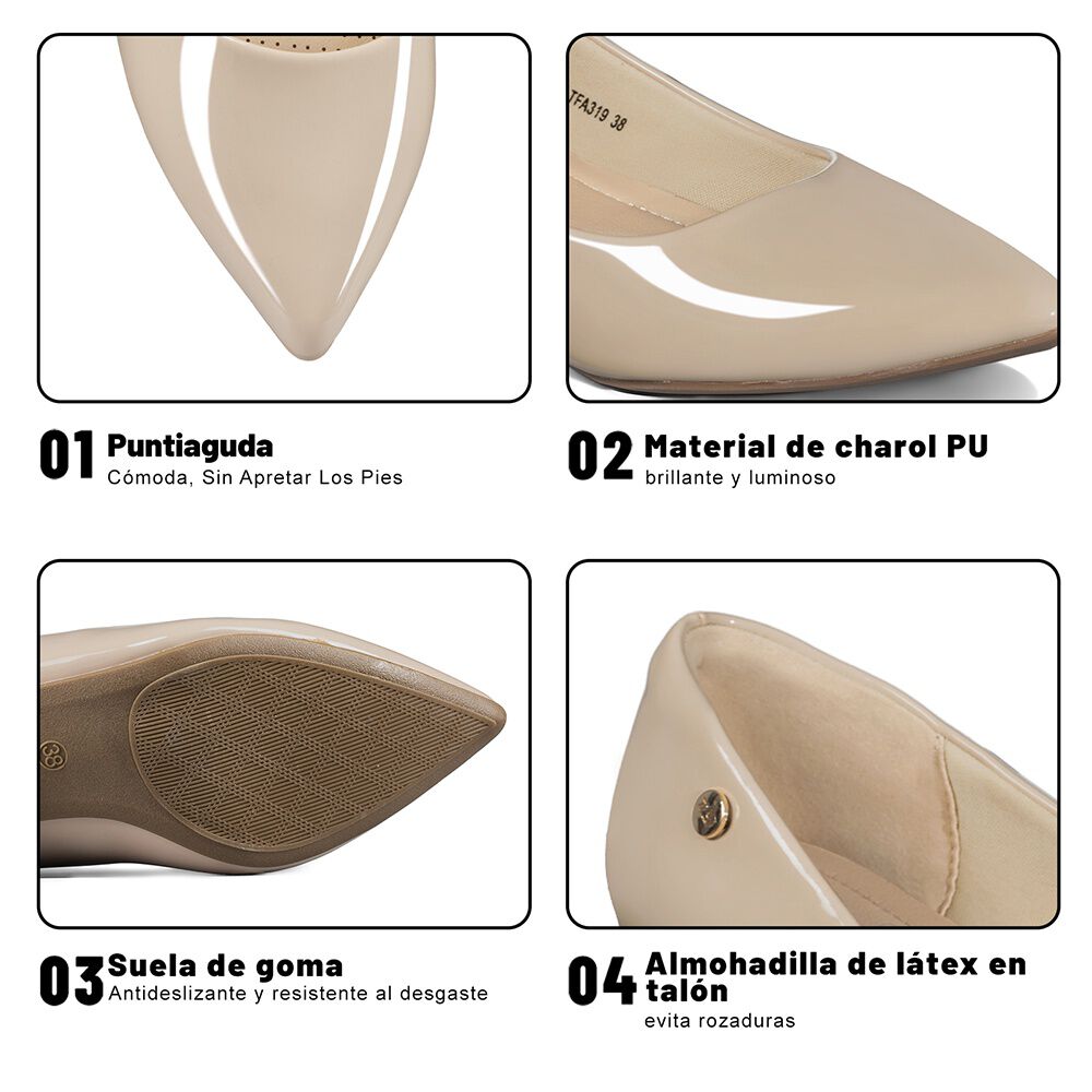 Zapato De Taco Puntiagudo Charol Mujer Weide Tfa319 image number 8.0