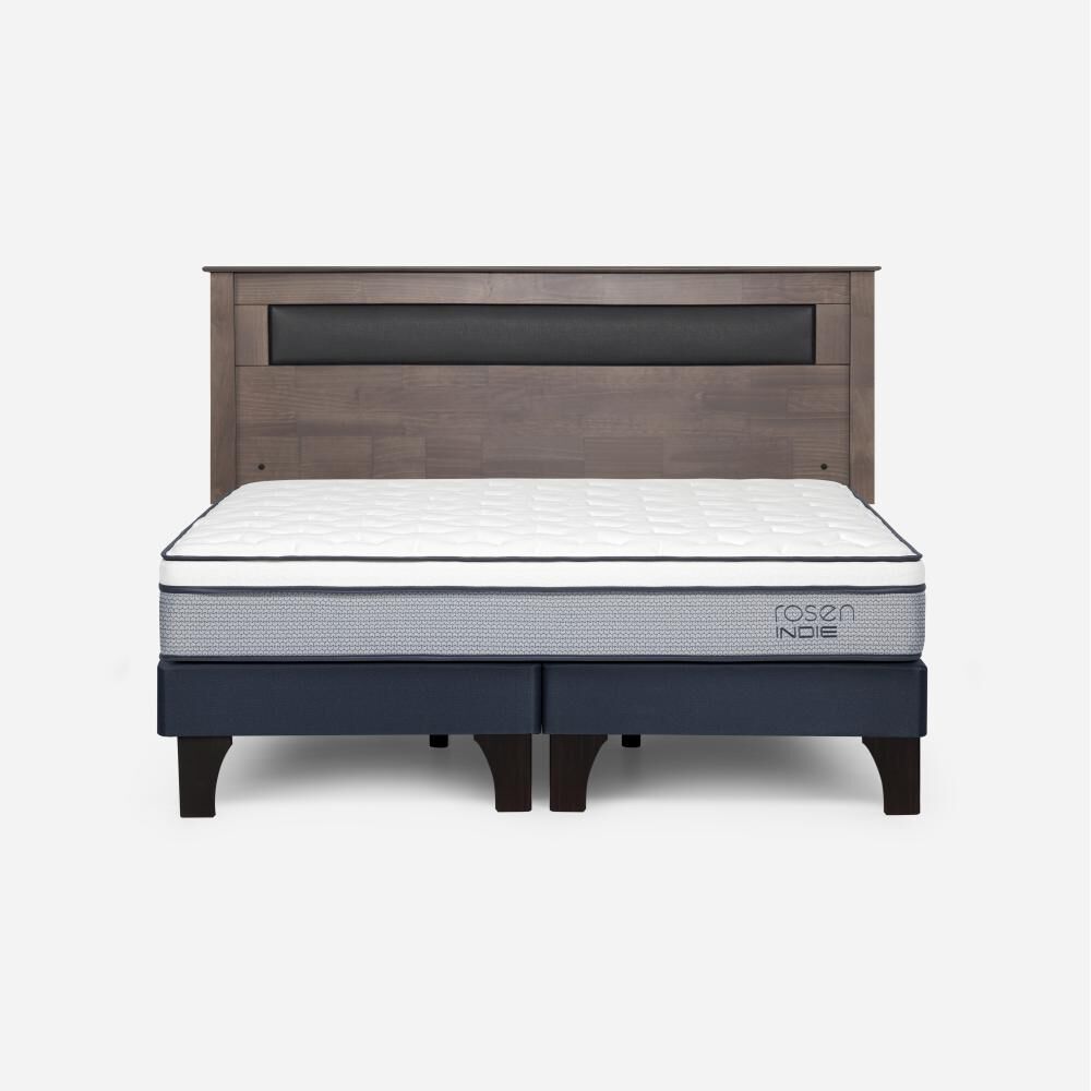 Cama Europea Rosen Indie / King / Base Dividida  + Respaldo Ferrara Gris image number 0.0