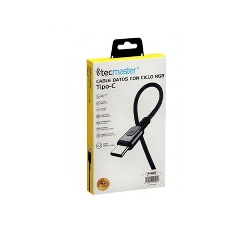 Cable Reforzado Tipo C Con Ciclo Rgb Tecmaster image number 1.0