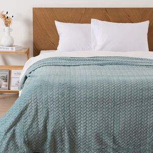 Frazada Jqd Flannel Nevada 2 Plazas Celeste