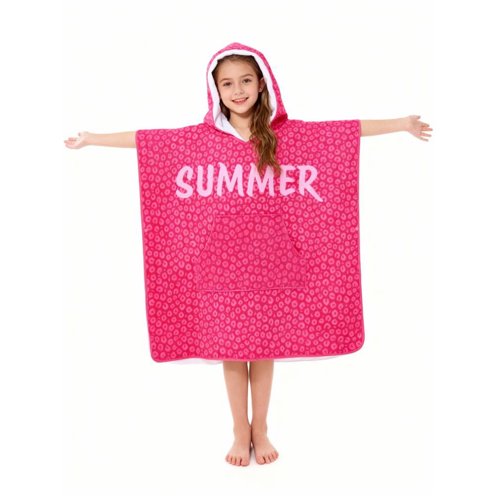 Toalla Playa Capucha Casaideal Kids Pink / 75 X 150 Cm image number 1.0
