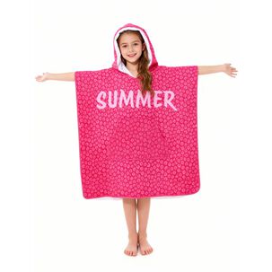 Toalla Playa Capucha Casaideal Kids Pink / 75 X 150 Cm