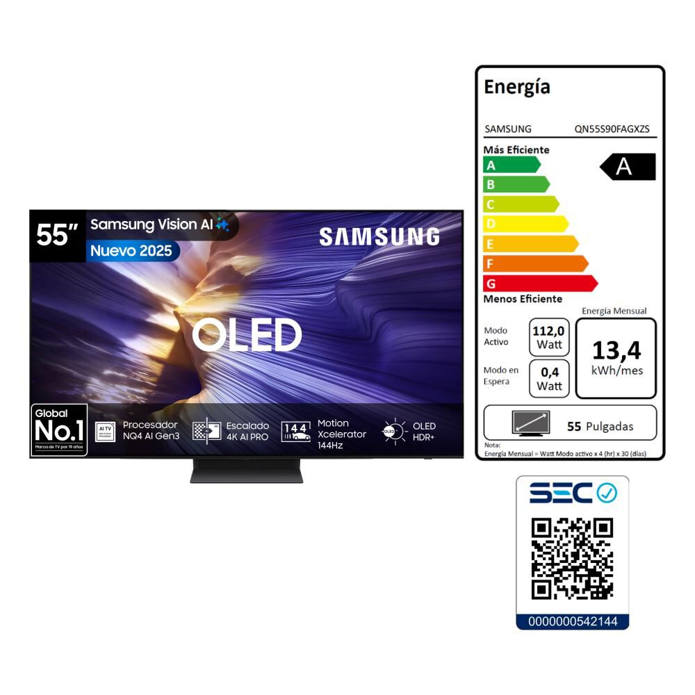 Oled 55" Samsung S90F / Ultra HD 4K Vision AI / Smart TV 2025 image number 9.0