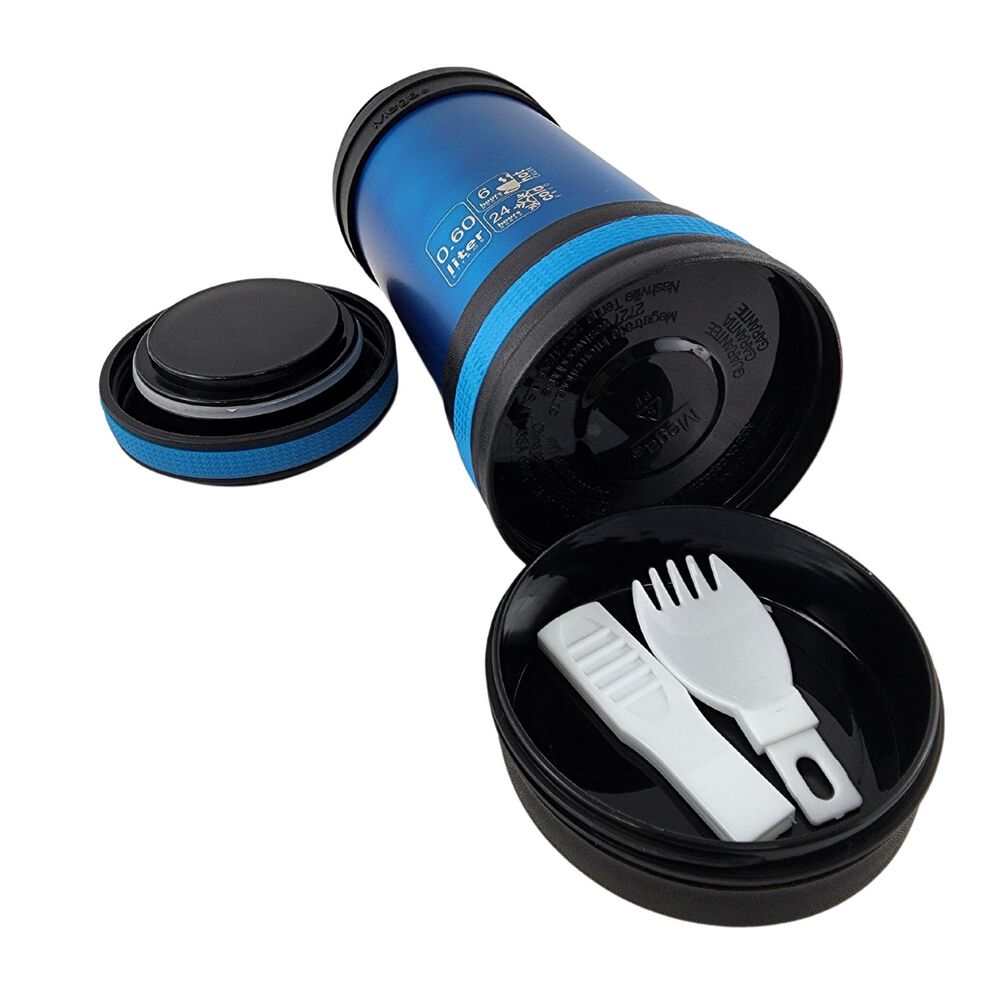 Termo Mega Maxx 600ml Comidas Metalico Acero Inoxidable Azul image number 5.0