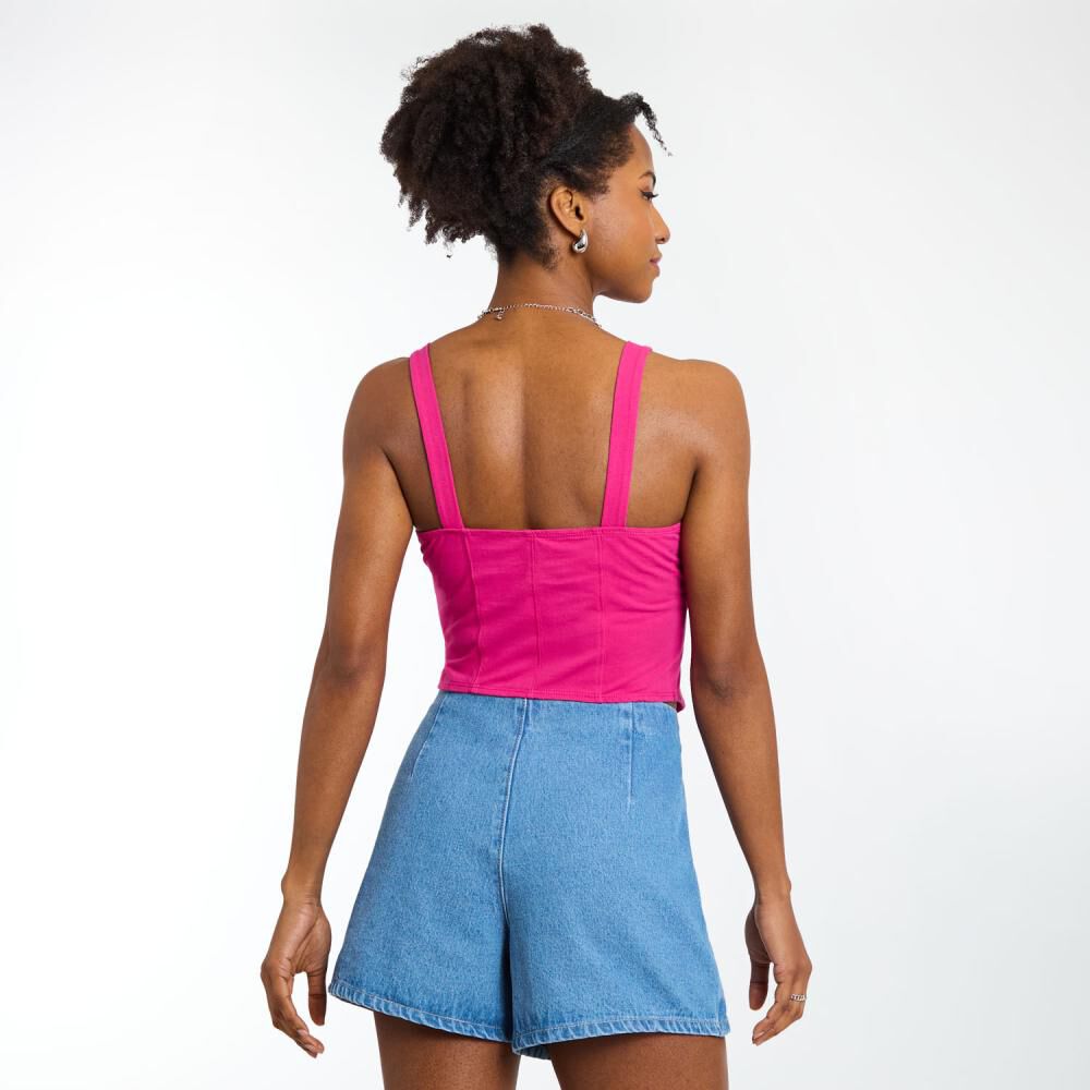 Polera Crop Sin Mangas Pretina En Curva Mujer Rolly Go image number 3.0