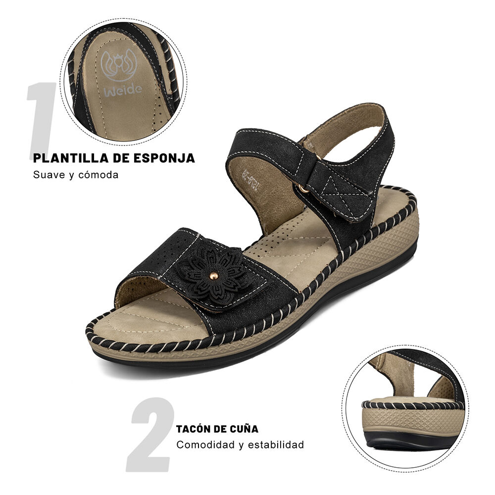 Sandalia Tacon Cu&ntilde;a Casual Soft Mujer Weide Js78 image number 7.0