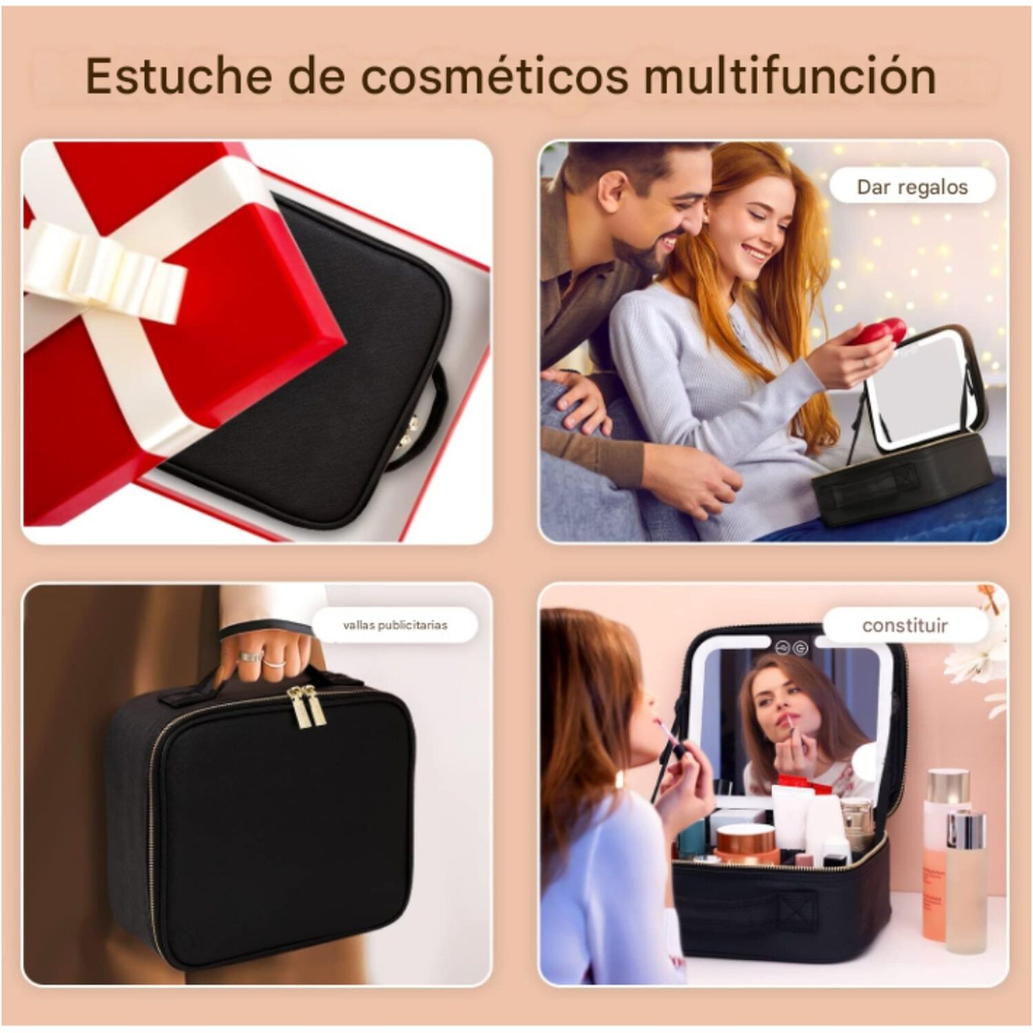 Cosmetiquero Maletin Con Espejo Led Y Divisiones Ajustables image number 8.0