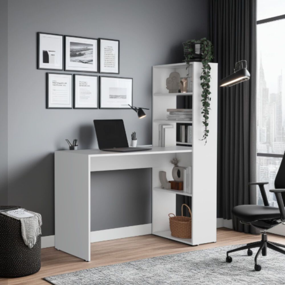 Escritorio Biblioteca 144x120x53 Cm Fm-050b Blanco image number 4.0