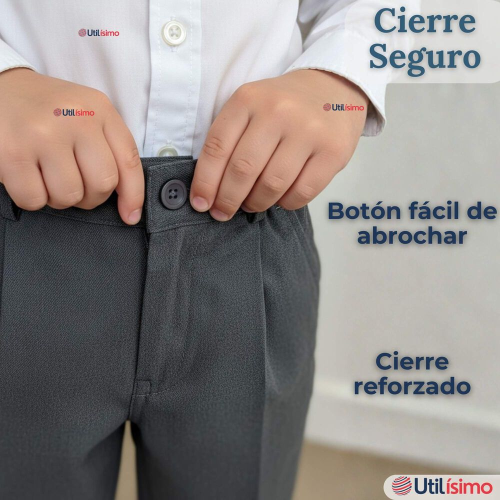 Pak 3 Pantal&oacute;n Escolar Colegio Cl&aacute;sico Gris Ni&ntilde;o Juvenil image number 9.0