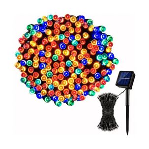 Luces De Navidad De Exteriores 100 Led Multicolor Con Panel Solar