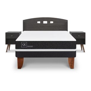 Cama Europea Cic Ortopedic / 2 Plazas / Base Normal + Set De Maderas